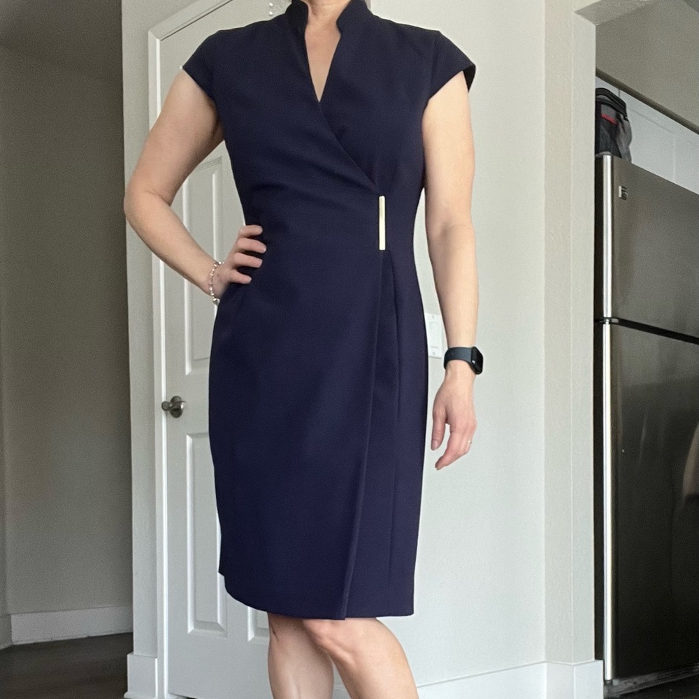 Calvin Klein Navy Wrap Around Dress